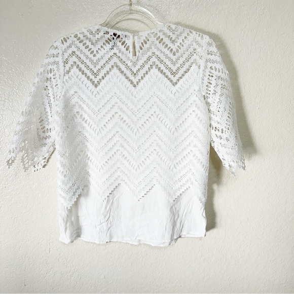 Maje Elegant White Lace Top size 2 M - Picture 10 of 10